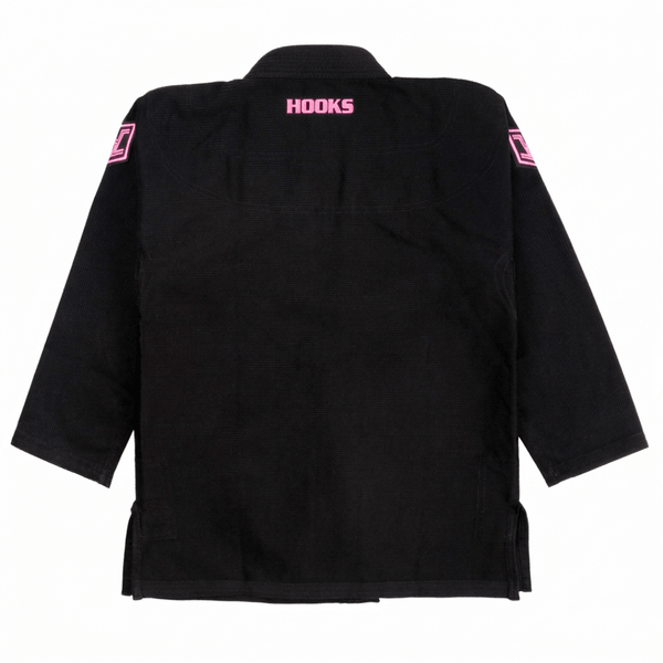 Hooks BJJ Gi - Kids Pro-Light - Black & Pink includes white belt