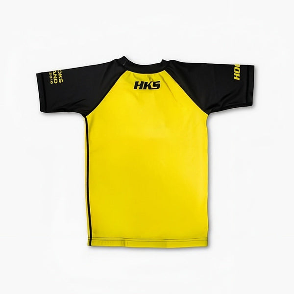 Hooks Kids 2026 Ranked BJJ Rash Guard - Yellow