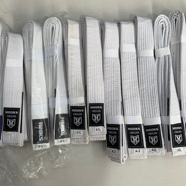 Hooks BJJ Belt - Clearance White BJJ Belt - Kids & Adults