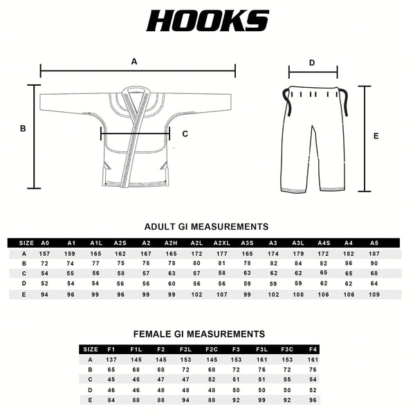 Hooks BJJ GI - Prolight II - Black with White