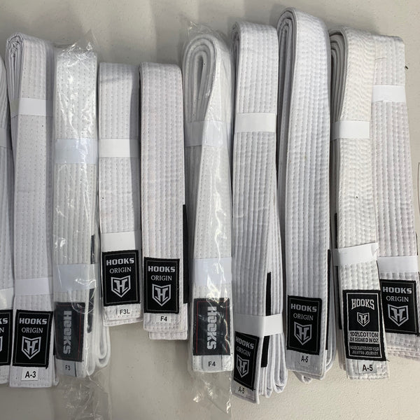Hooks BJJ Belt - Clearance White BJJ Belt - Kids & Adults
