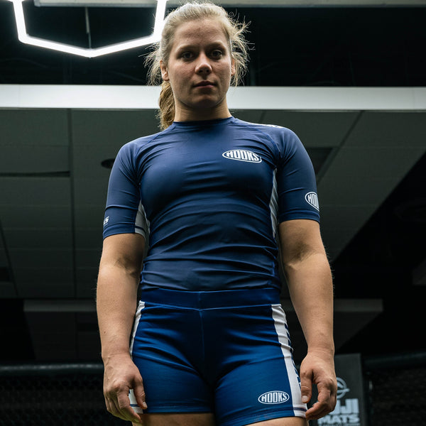 Hooks Fusion BJJ Short Sleeve Rashguard - Navy