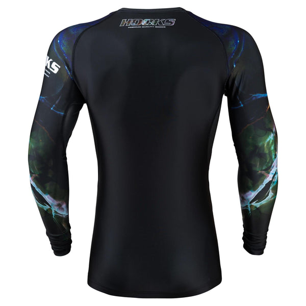 Hooks Long Sleeve BJJ Rash Guard - Dark Lights.