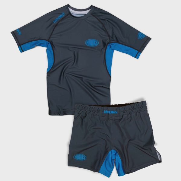 Hooks Fusion BJJ Short Sleeve Rash Guard - Coal