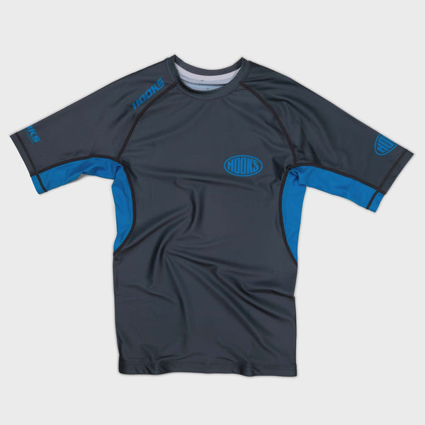 Hooks Fusion BJJ Short Sleeve Rash Guard - Coal