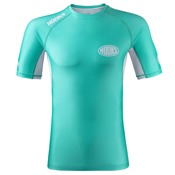 Hooks Fusion BJJ Short Sleeve Rash Guard - Teal