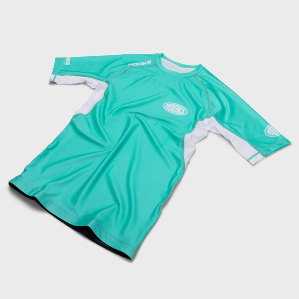 Hooks Fusion BJJ Short Sleeve Rash Guard - Teal