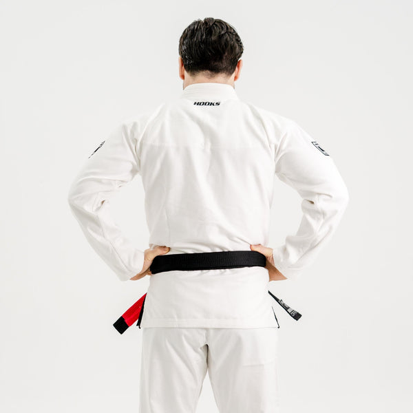 Hooks BJJ GI - Prolight II - White with Black.