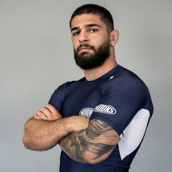 Hooks Short Sleeve BJJ Rashguard - Navy.