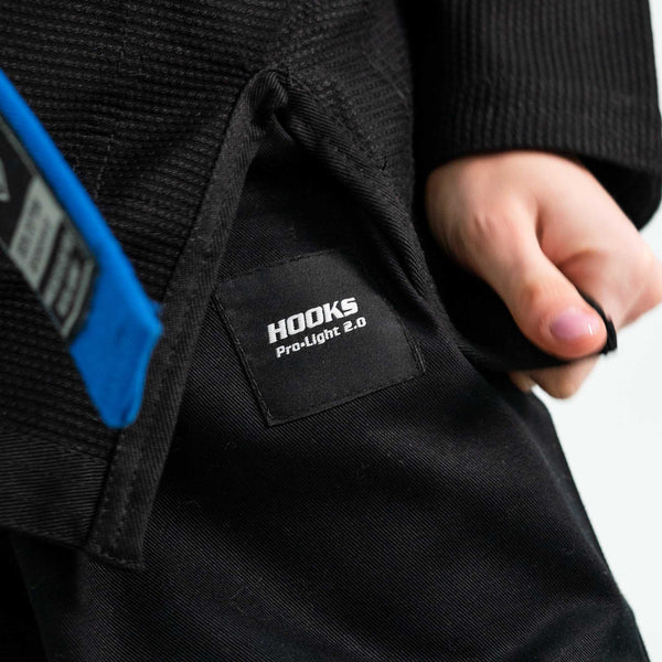 Hooks BJJ GI - Prolight II - Black with White.