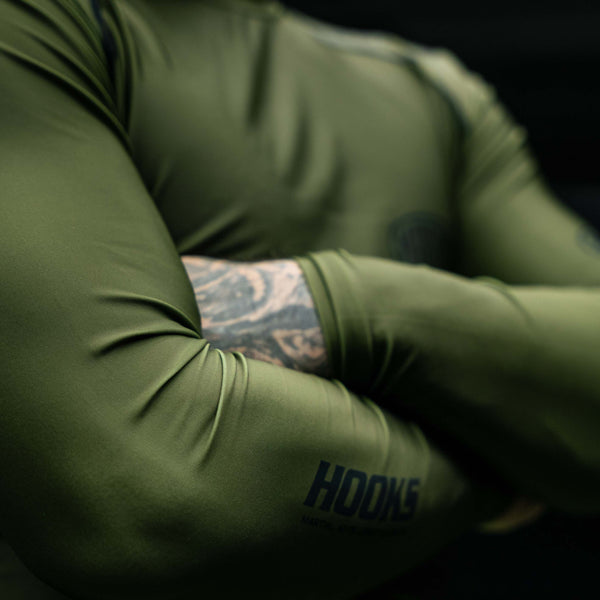 Hooks Fusion BJJ Long Sleeve Rashguard - Olive