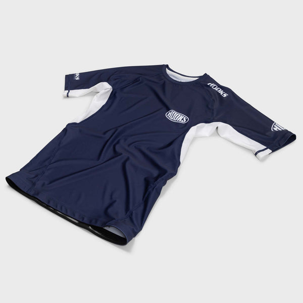Hooks Short Sleeve BJJ Rashguard - Navy.