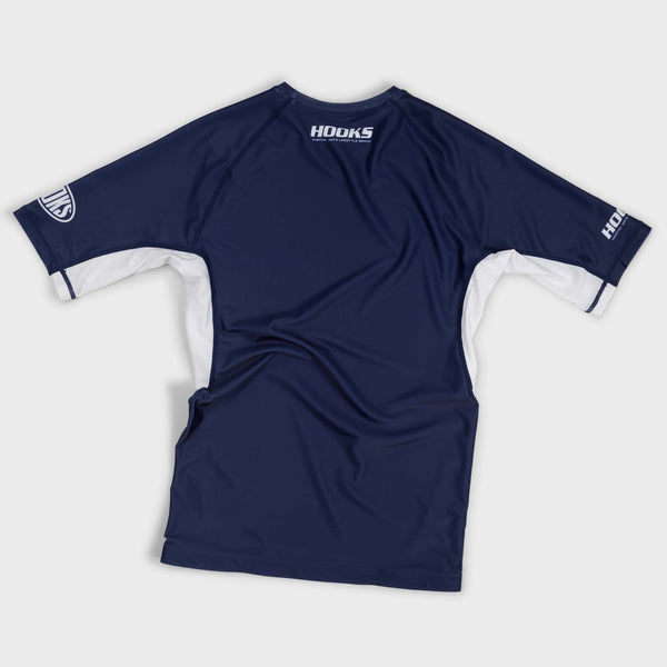 Hooks Short Sleeve BJJ Rashguard - Navy.