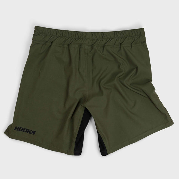 Hooks BJJ Grappling Shorts - Olive.