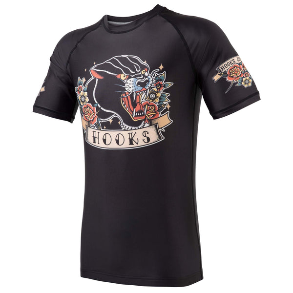 Hooks Short Sleeve BJJ Rash guard - Pantera Negra.