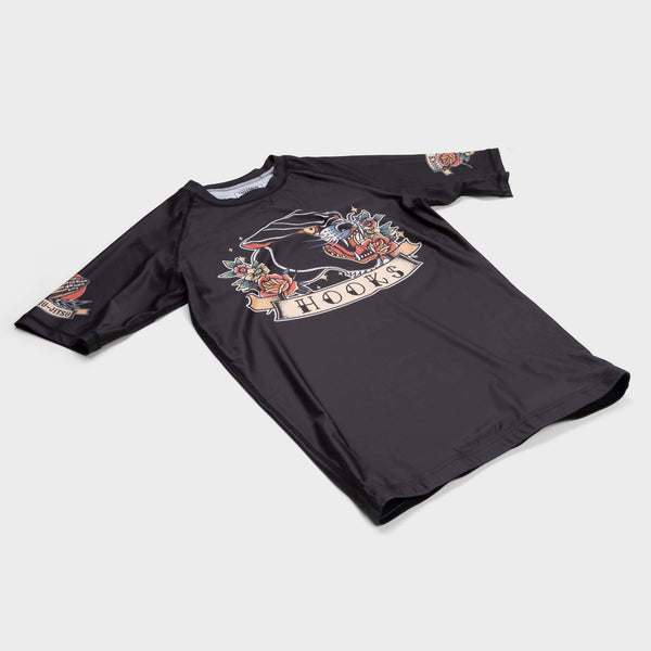 Hooks Short Sleeve BJJ Rash guard - Pantera Negra.