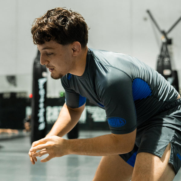 BJJ Rashguard Grey and Blue