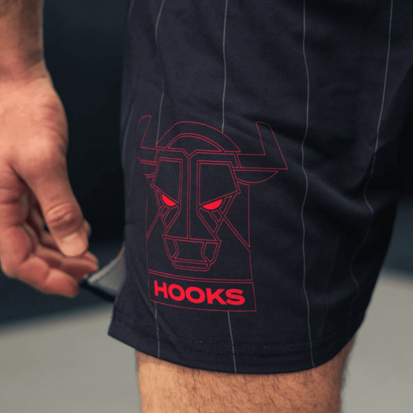 Close-up of Headstrong Bulls Shorts print and fabric detail