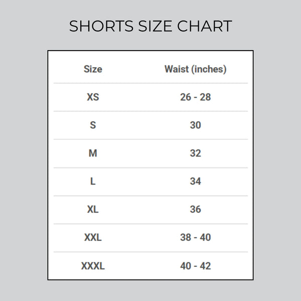 Shorts Size Chart