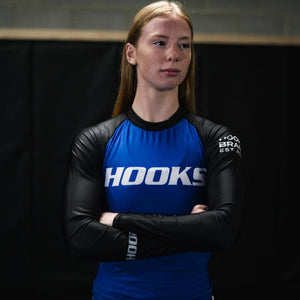 Hooks Long Sleeve Ranked Rashguard - Blue - Hooks Jiu-Jitsu