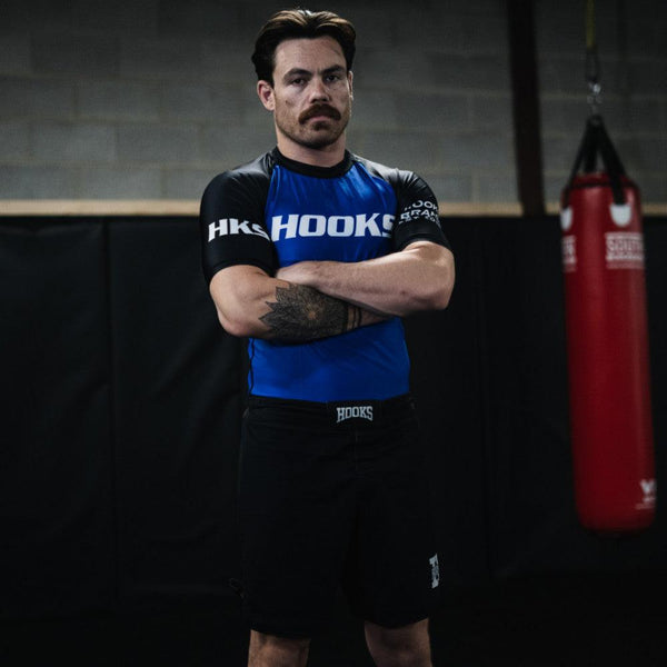 Hooks Short Sleeve Ranked Rashguard - Blue - Hooks Jiu-Jitsu