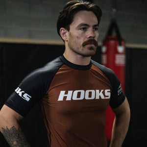 Hooks Long Sleeve Ranked Rashguard - Brown - Hooks Jiu-Jitsu
