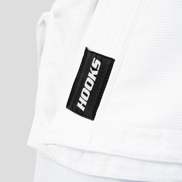 Hooks Kids Classic BJJ Gi - White includes White Belt - Hooks Jiu-Jitsu