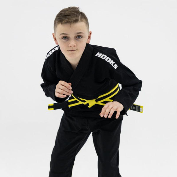Hooks Kids Classic BJJ Gi - Black includes White Belt - Hooks Jiu-Jitsu