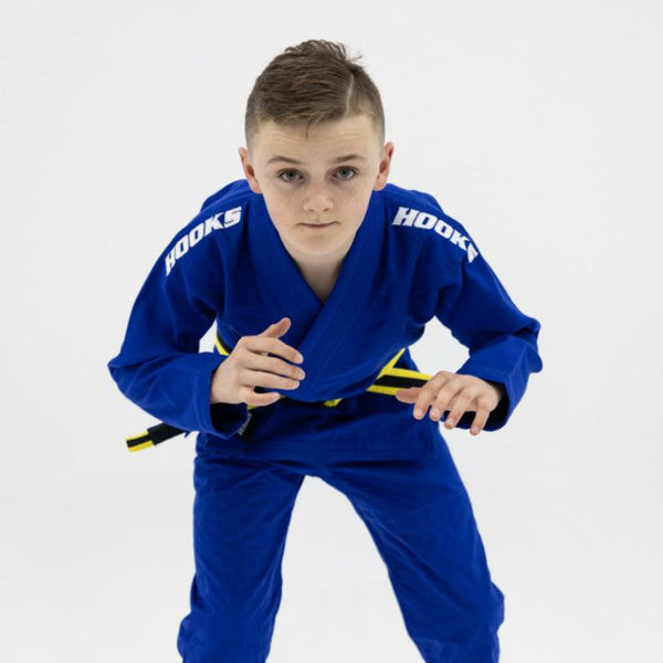 Hooks Kids Classic BJJ Gi - Blue includes White Belt - Hooks Jiu-Jitsu