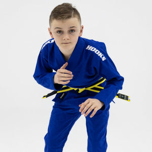 Hooks Kids Classic BJJ Gi - Blue includes White Belt - Hooks Jiu-Jitsu