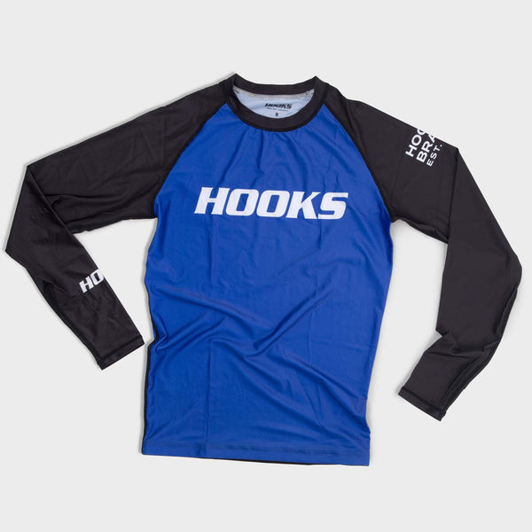 Hooks Long Sleeve Ranked Rashguard - Blue - Hooks Jiu-Jitsu