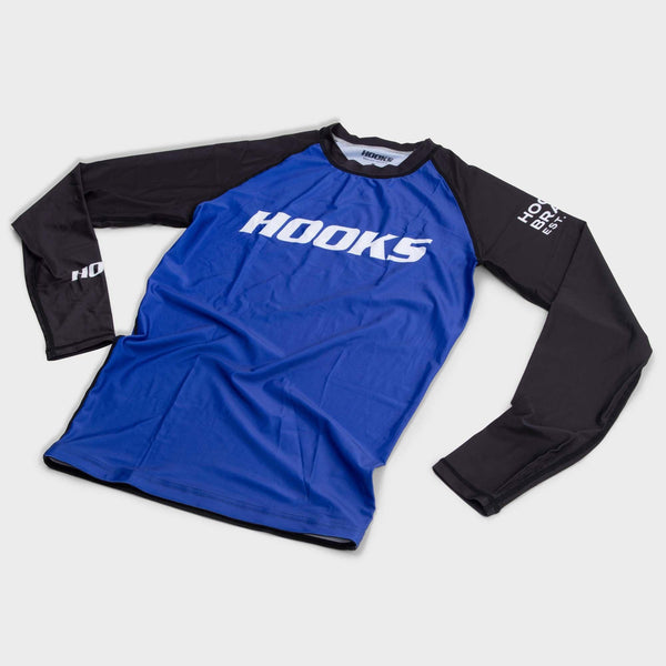 Hooks Long Sleeve Ranked Rashguard - Blue - Hooks Jiu-Jitsu