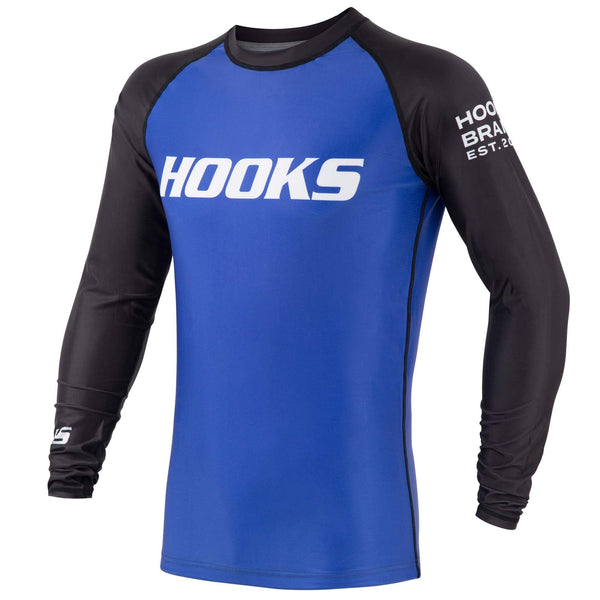 Hooks Long Sleeve Ranked Rashguard - Blue - Hooks Jiu-Jitsu