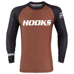 Hooks Long Sleeve Ranked Rashguard - Brown - Hooks Jiu-Jitsu