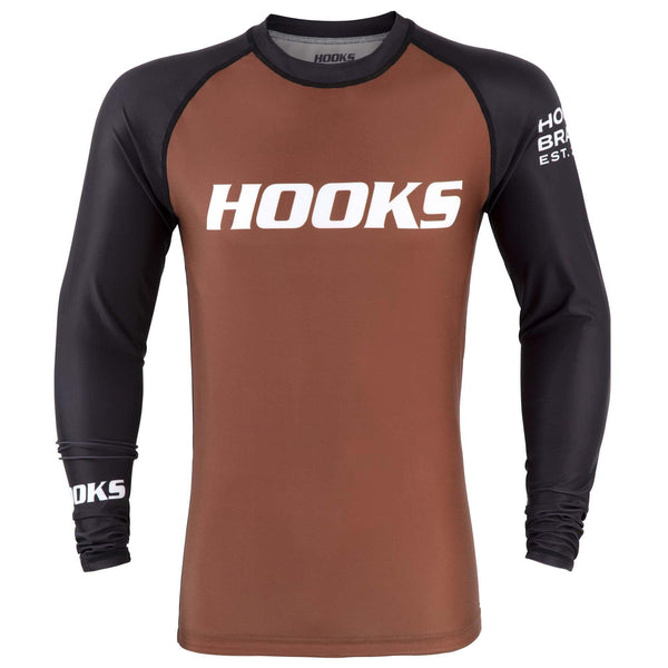 Hooks Long Sleeve Ranked Rashguard - Brown - Hooks Jiu-Jitsu