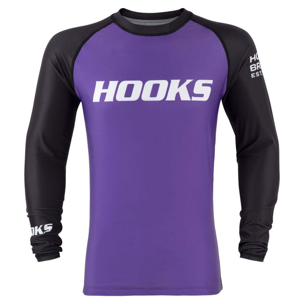 Hooks Long Sleeve Ranked Rashguard - Purple - Hooks Jiu-Jitsu