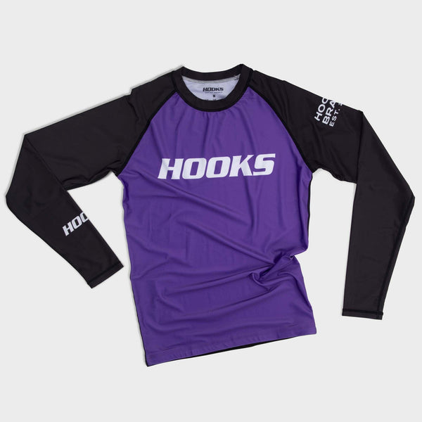 Hooks Long Sleeve Ranked Rashguard - Purple - Hooks Jiu-Jitsu