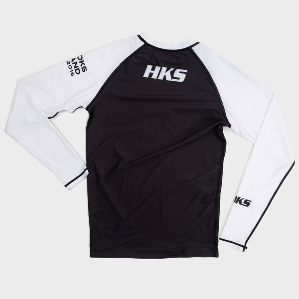 Hooks Long Sleeve Ranked Rashguard - White - Hooks Jiu-Jitsu