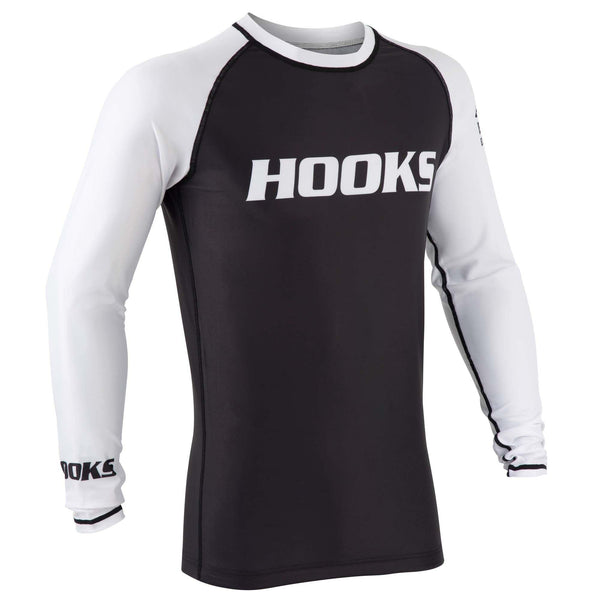 Hooks Long Sleeve Ranked Rashguard - White - Hooks Jiu-Jitsu