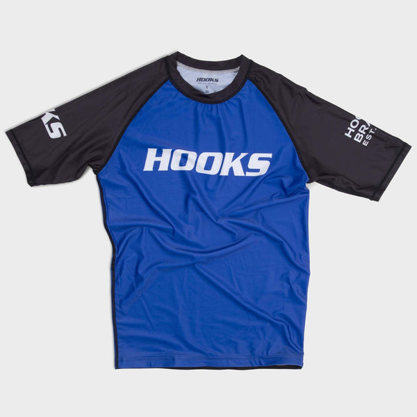 Hooks Short Sleeve Ranked Rashguard - Blue - Hooks Jiu-Jitsu