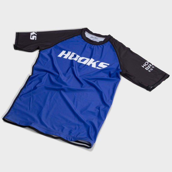 Hooks Short Sleeve Ranked Rashguard - Blue - Hooks Jiu-Jitsu