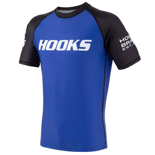 Hooks Short Sleeve Ranked Rashguard - Blue - Hooks Jiu-Jitsu