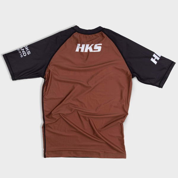 Hooks Short Sleeve Ranked Rashguard - Brown - Hooks Jiu-Jitsu