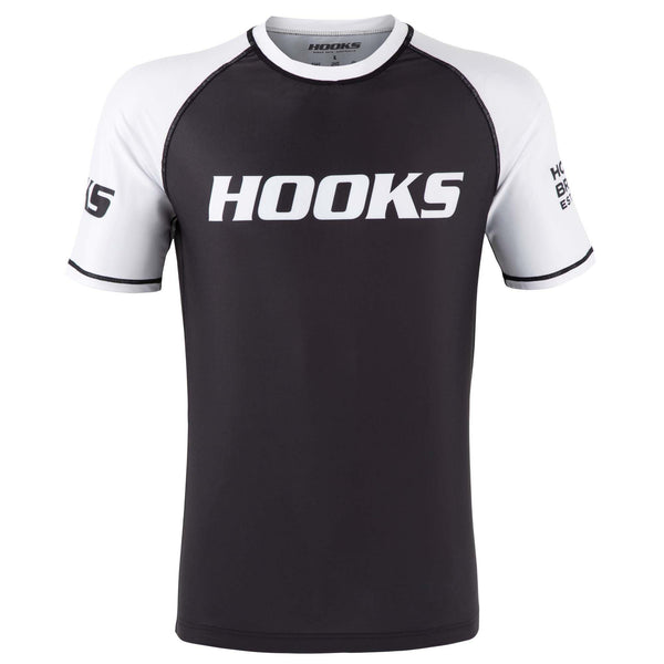 Hooks Short Sleeve Ranked Rashguard - White - Hooks Jiu-Jitsu