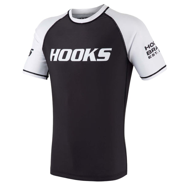 Hooks Short Sleeve Ranked Rashguard - White - Hooks Jiu-Jitsu