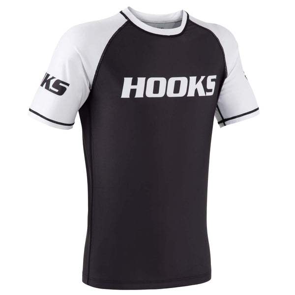 Hooks Short Sleeve Ranked Rashguard - White - Hooks Jiu-Jitsu