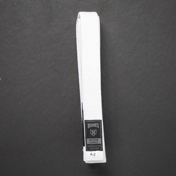 Hooks White BJJ Belt - Hooks Jiu-Jitsu
