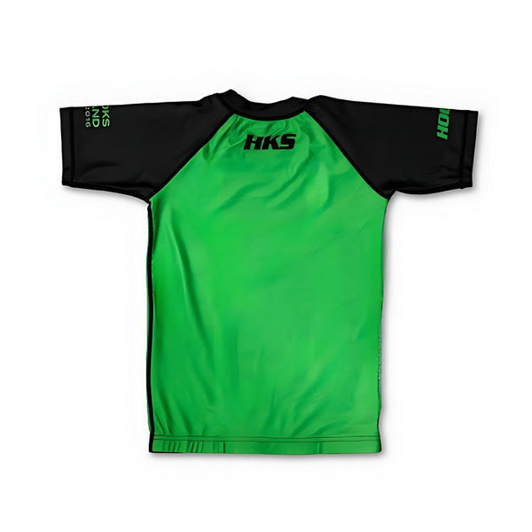 Hooks Kids 2026 Ranked BJJ Rash Guard - Green