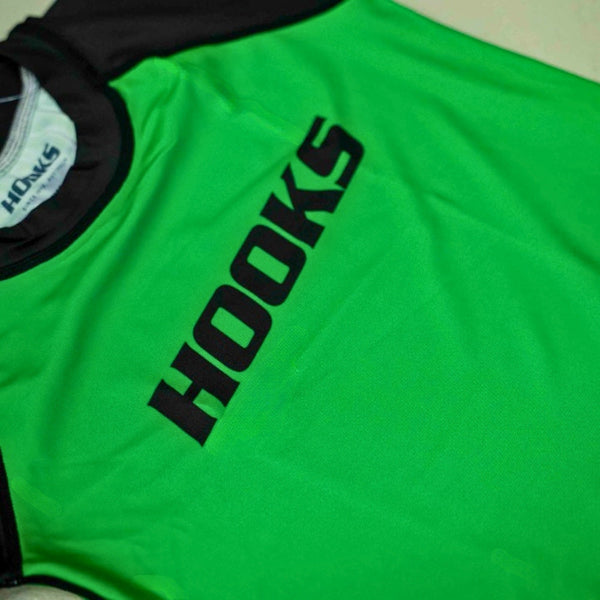 Hooks Kids 2026 Ranked BJJ Rash Guard - Green