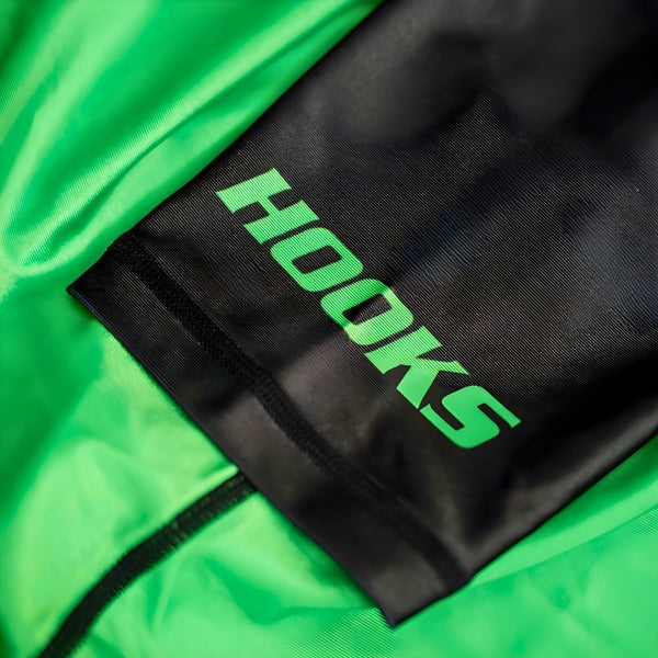 Hooks Kids 2026 Ranked BJJ Rash Guard - Green